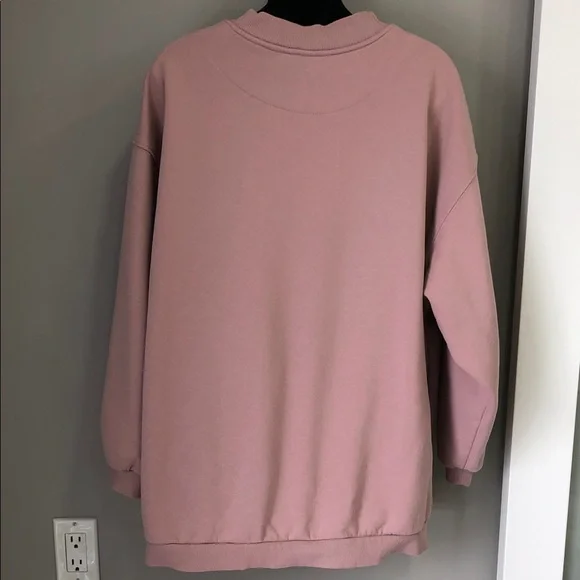 H&M Dusty Pink Sweatshirt | Size Medium | Drop Shoulder Casual Pullover - Picture 6 of 10